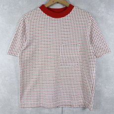 画像1: 70〜80's 総柄 リンガー ポケットTシャツ (1)