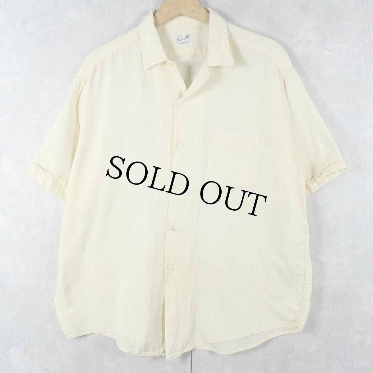 画像1: 50〜60's Wash and Wear コットンメッシュ オープンカラーシャツ (1)