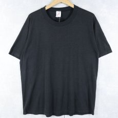 画像1: 90's JERZEES USA製 無地ポケットTシャツ BLACK XL (1)