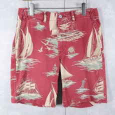 画像1: POLO Ralph Lauren ヨット柄 コットンショーツ W33 (1)