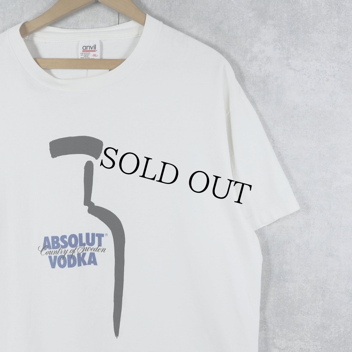 画像1: 90's ABSOLUT VODKA USA製 ウォッカブランド プリントTシャツ XL (1)