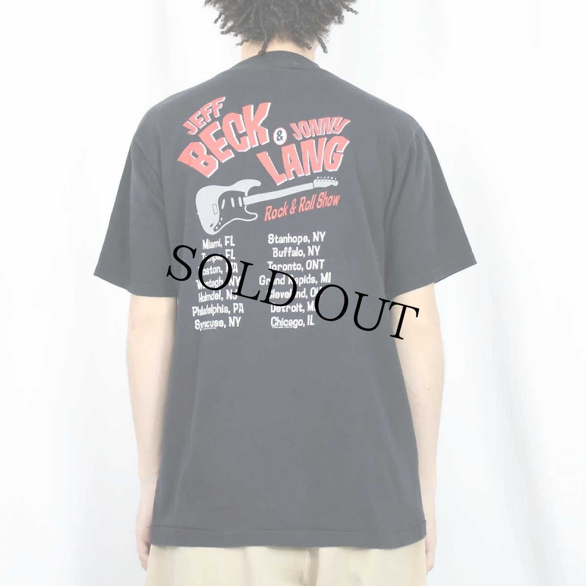 画像4: 90's Jeff Beck & Jonny Lang "Rock & Roll Show" ツアーTシャツ BLACK M (4)