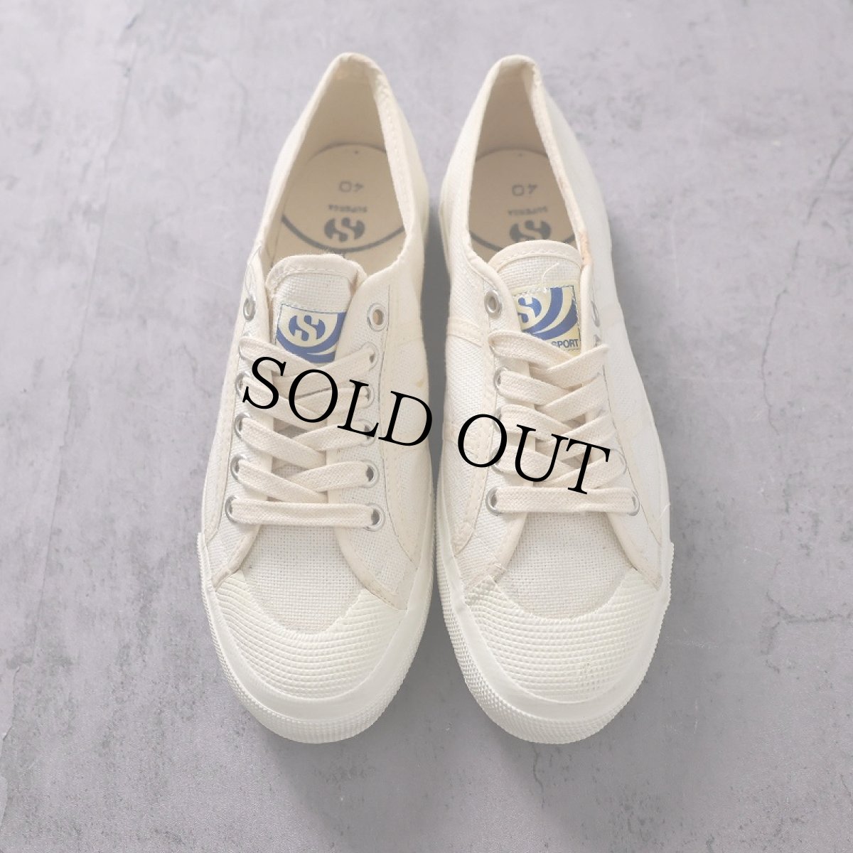 画像2: 80's Superga ITALY製 キャンバススニーカー 箱付き SIZE40 (2)
