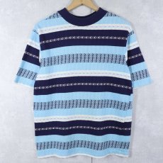 画像1: 70's TOWNCRAFT by JC Penney ジャガードTシャツ L (1)