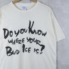 画像1: 90's Bud ICE USA製 "Do You Know Where your Bud Ice is?" ビールメーカープリントTシャツ XL (1)