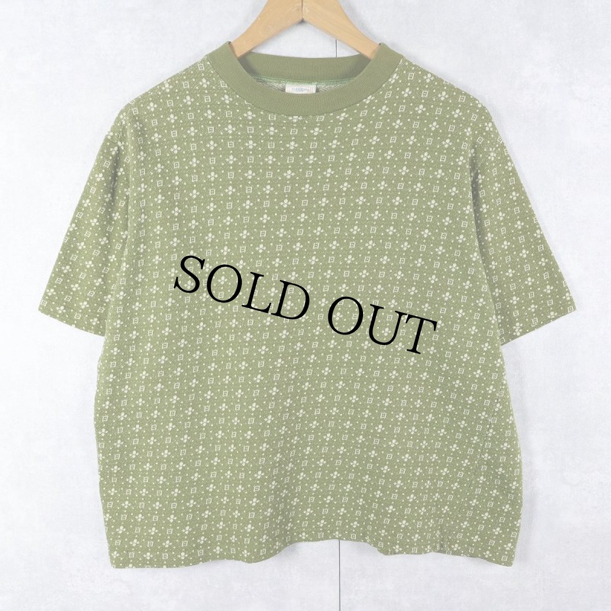 画像1: 60〜70's TOWNCRAFT Penneys 総柄 ジャガードTシャツ L (1)