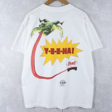 画像2: 90's Budweiser USA製 "Y-E-E-HA!" ビールメーカープリントTシャツ L (2)
