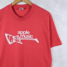 画像1: 90's USA製 "Apple Music" ギターショッププリントTシャツ L (1)