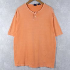 画像1: 90's GAP オーバーダイ ヘンリーネックTシャツ L (1)