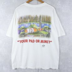 画像2: 90's Budweiser USA製 "YOUR PAD OR MINE?" ビールメーカープリントTシャツ XL (2)