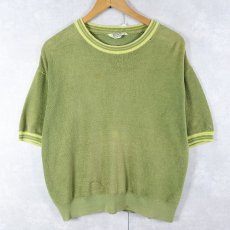 画像1: 〜70's FASHION KNIT SPORTSWEAR パイルTシャツ M (1)