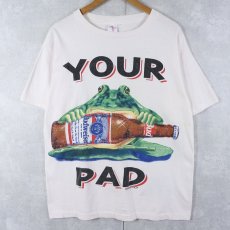 画像1: 90's Budweiser "YOUR PAD OR MINE?" ビールメーカープリントTシャツ XL (1)