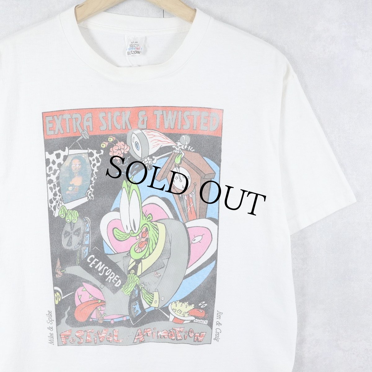 画像1: 90's USA製 "Spike & Mike's Festival of Animation" アニメーションフェスティバル プリントTシャツ L (1)
