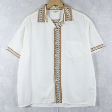 画像1: 50's UNKNOWN コットンオープンカラーシャツ (1)