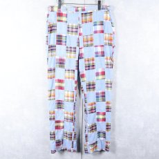 画像3: 80's USA製 チェック柄 パッチワークパンツ W39 (3)