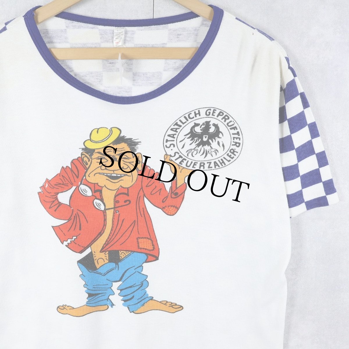 画像1: 〜80's EURO "STAATLICH GEPR?FTER STEUERZAHLER" イラストプリントTシャツ (1)