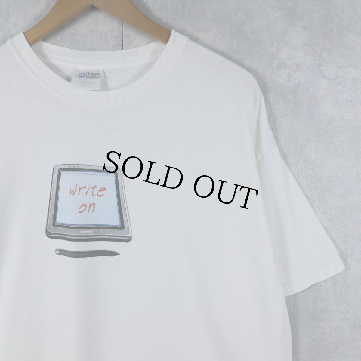 画像1: COMPAQ hp "write on" コンピューター企業 プリントTシャツ (1)