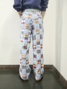 画像2: 80's USA製 チェック柄 パッチワークパンツ W39 (2)