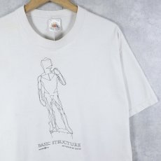 画像1: 90's USA製 "BASIC STRUCTURE" 立体模型プリントTシャツ L (1)