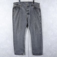画像1: 80's Levi's 501 USA製 先染め ブラックデニムパンツ W39 (1)