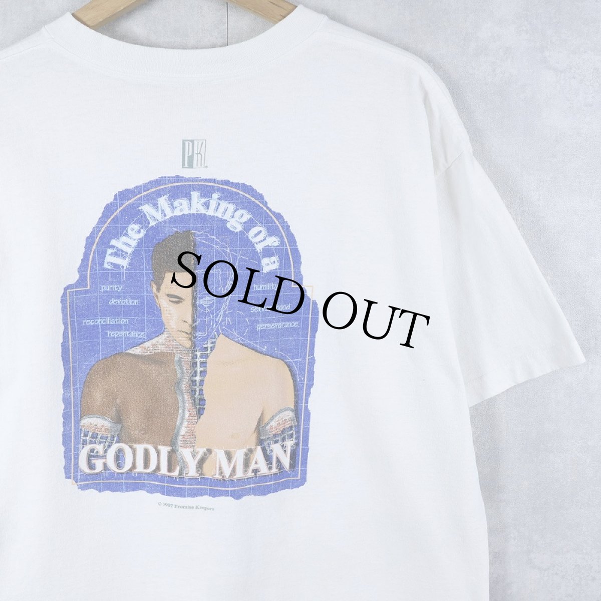画像1: 90's Promise Keepers "The Making of a Godly Man" キリスト教組織プリントTシャツ (1)