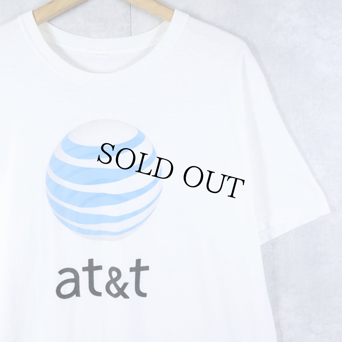 画像1: at&t 通信会社 ロゴプリントTシャツ (1)