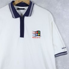 画像1: Microsoft USA製 "Windows NT 5.0" コンピュータ企業 刺繍入りポロシャツ L (1)