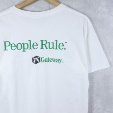 画像1: Gateway "People Rule." コンピューター企業プリントTシャツ L (1)
