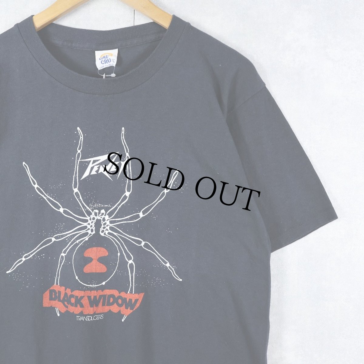 画像1: 80〜90's Peavey USA製 "Black Widow Transducers" 音響機器メーカー プリントTシャツ BLACK L (1)