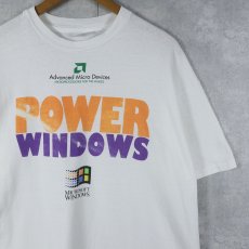 画像1: 90's Microsoft "POWER WINDOWS" コンピューター企業 プリントTシャツ XL (1)