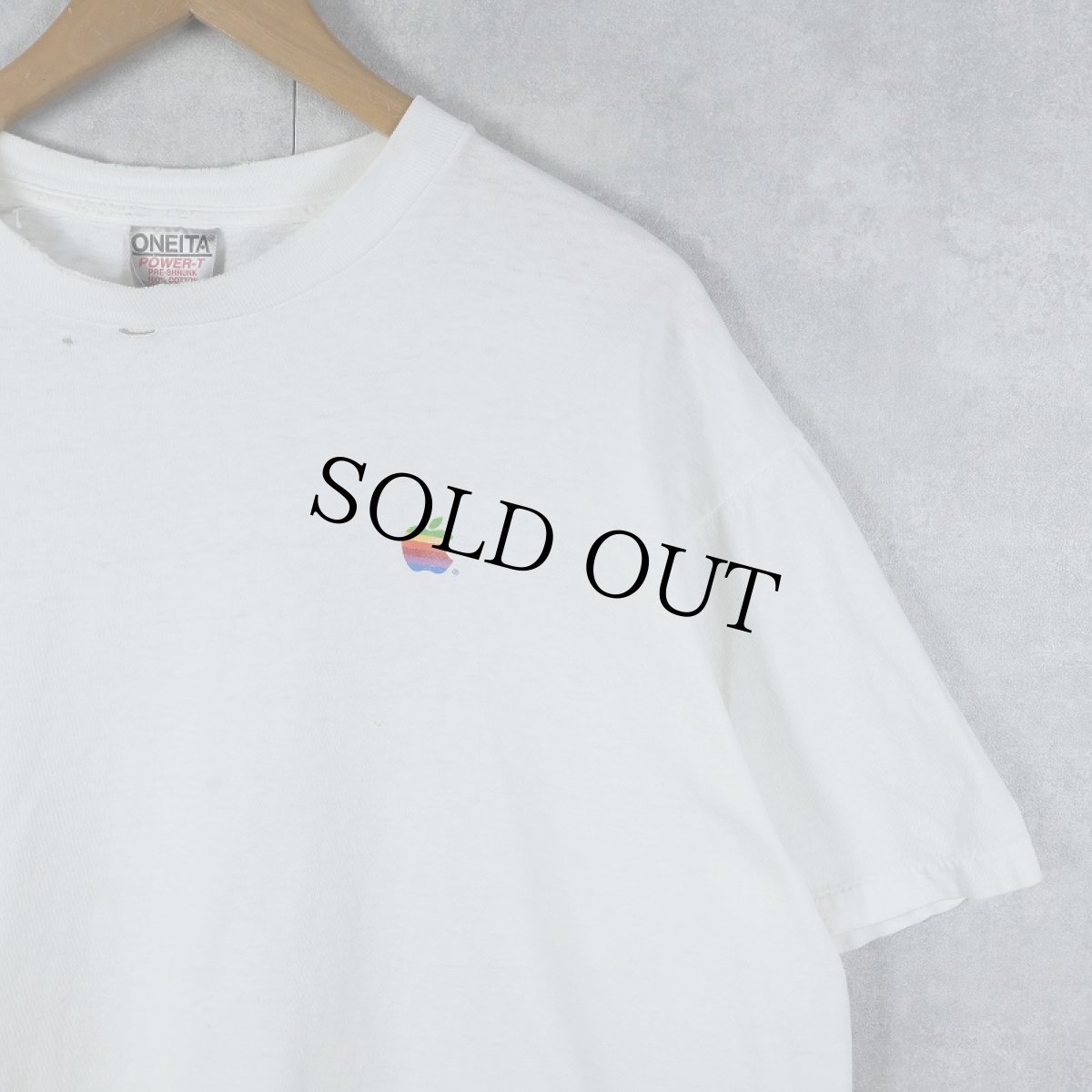 画像1: 90's Apple レインボーロゴ プリントTシャツ XL (1)