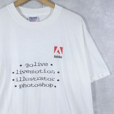 画像2: Adobe "GoLive / LiveMotion / Illustrator / Photoshop" プリントTシャツ L (2)