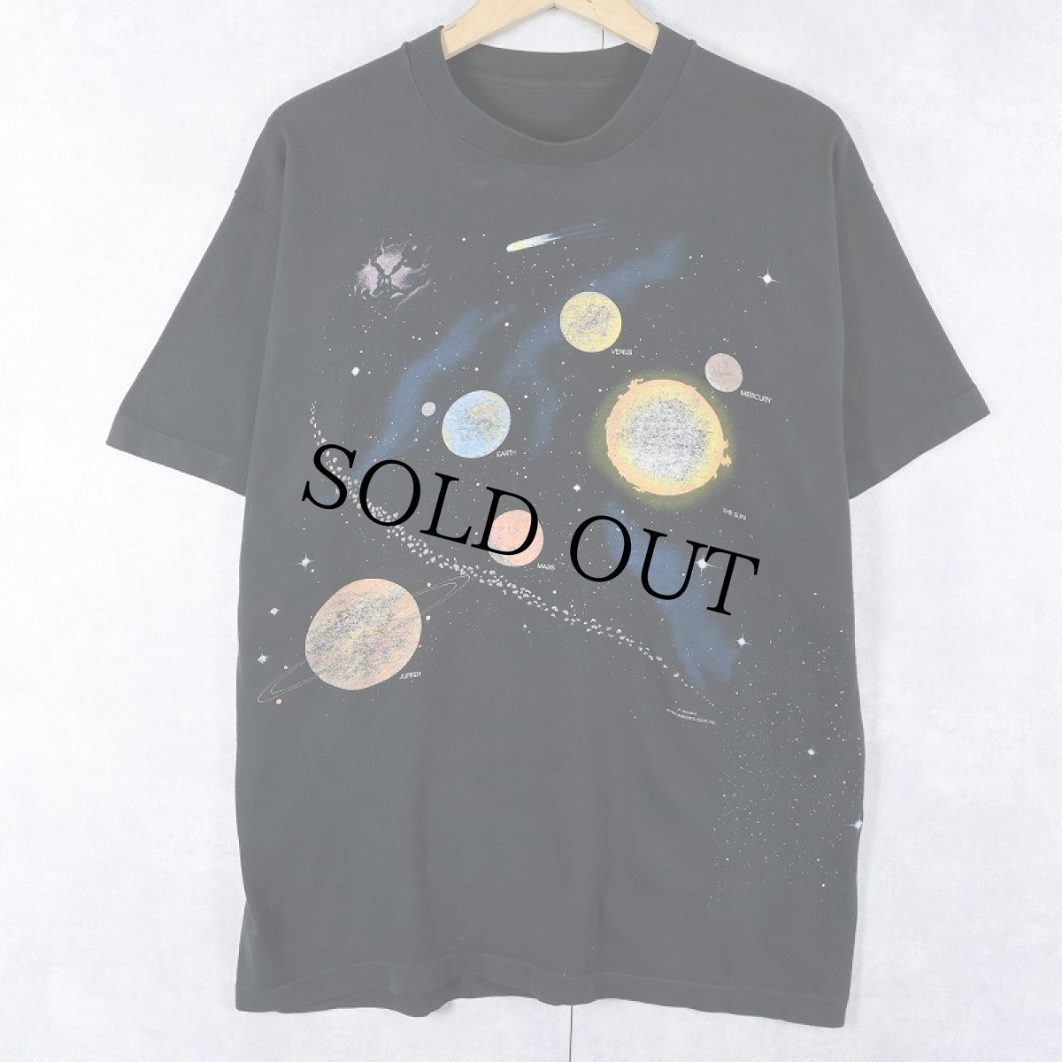 画像1: 90's T. SHAWL "Universe Planets" プリントTシャツ BLACK (1)