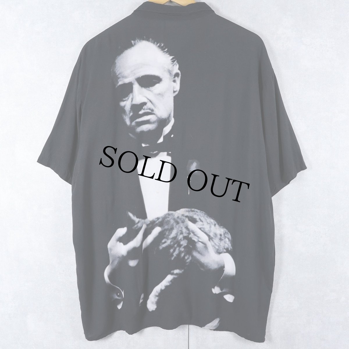 画像1: The Godfather クライム映画 レーヨンシャツ BLACK L (1)