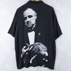 画像1: The Godfather クライム映画 レーヨンシャツ BLACK L (1)