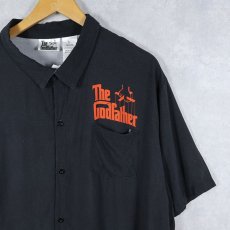画像2: The Godfather クライム映画 レーヨンシャツ BLACK L (2)