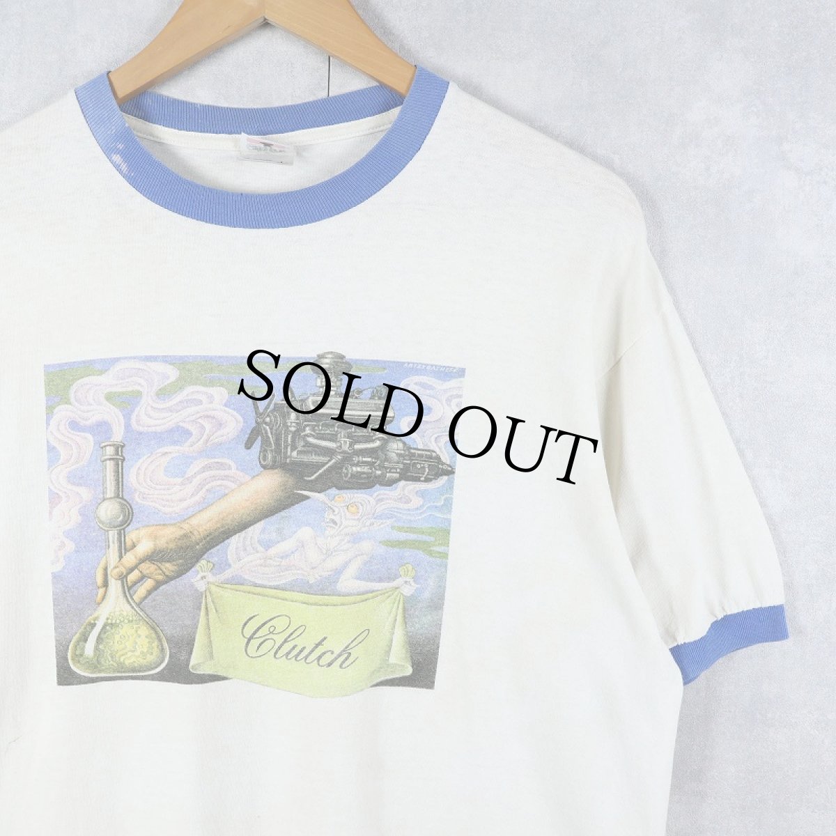 画像1: CLUTCH×Artzybasheff ロックバンド アートプリントリンガーTシャツ L (1)