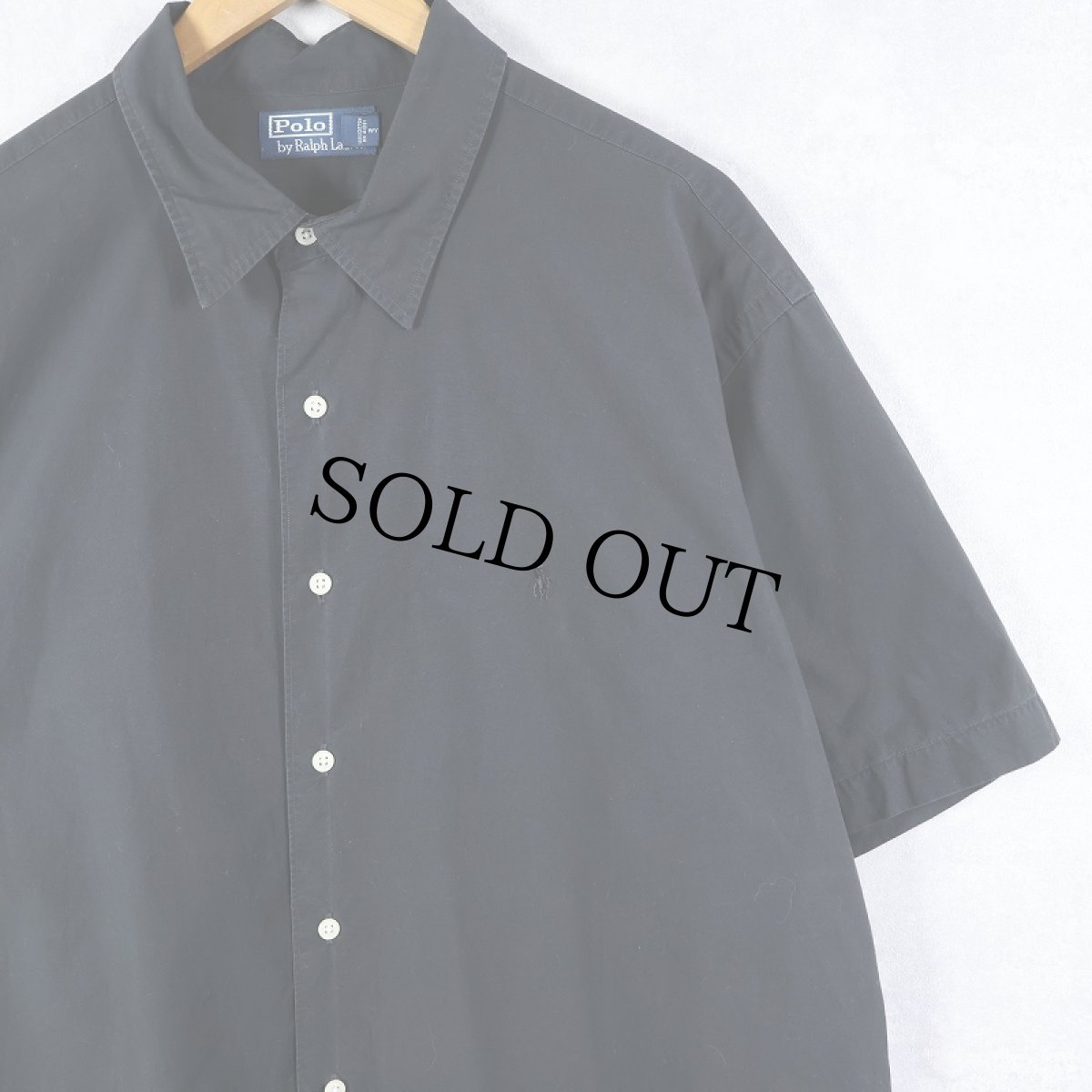 画像1: POLO Ralph Lauren ロゴ刺繍 コットンシャツ BLACK XXL (1)