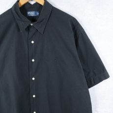 画像1: POLO Ralph Lauren ロゴ刺繍 コットンシャツ BLACK XXL (1)