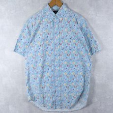 画像1: Ralph Lauren "CLASSIC FIT" 花柄 コットンボタンダウンシャツ S (1)