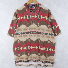 画像1: POLO Ralph Lauren ネイティブ柄 ポロシャツ XL (1)