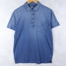 画像1: POLO Ralph Lauren 総柄 マチ付き ポロシャツ M (1)