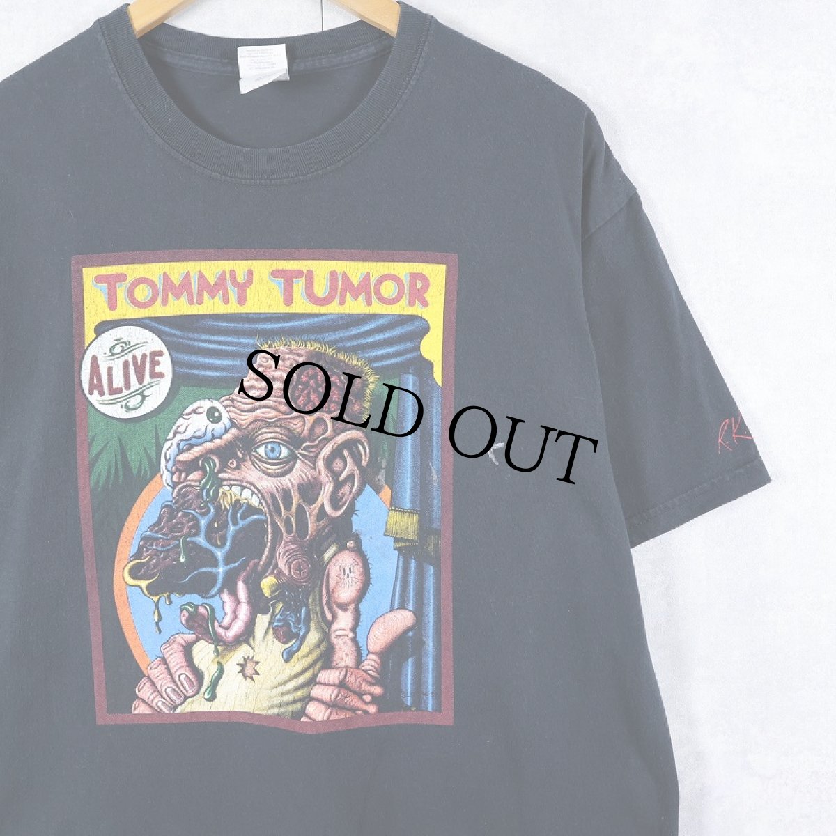 画像1: R.K. Sloane "TOMMY TUMOR" アートプリントTシャツ BLACK L (1)