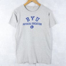 画像1: 60's Champion C中ランタグ "BYU" 染み込みプリントTシャツ SIZE42 (1)