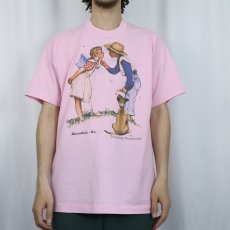 画像2: 90's Norman Rockwell USA製 "Beguiling Buttercup" アートプリントTシャツ L (2)
