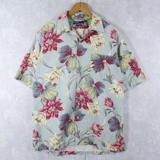 画像1: POLO Ralph Lauren 花柄 コットンオープンカラーシャツ M (1)