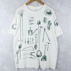 画像1: 90's Painted Lady USA製 農具プリントTシャツ XL (1)