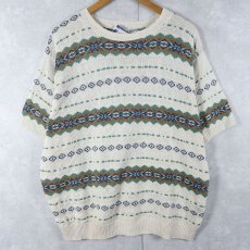 画像1: 80's CAPE COD SPORTSWEAR USA製 ボーダー柄 アクリルニットセーター (1)