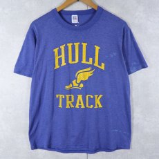 画像1: 80's RUSSELL ATHLETIC USA製 "HULL TRACK" ウイングフット プリントTシャツ M (1)