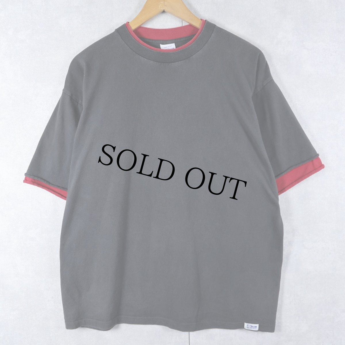 画像1: 90's SALEM SPORTSWEAR USA製 レイヤードデザイン 無地Tシャツ BLACK XL (1)